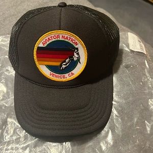 Aviator Nation Black Trucker